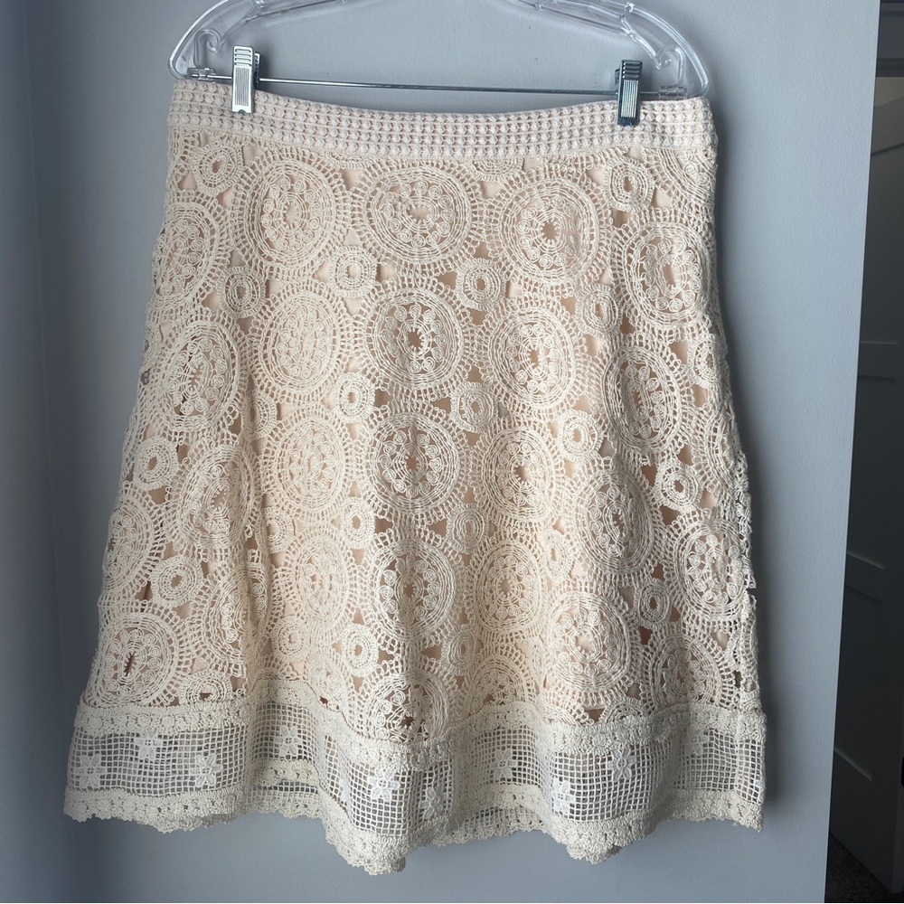 Anthropologie Maeve Anika Lace-a-line Skirt Size 14